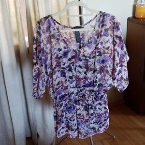 Floral tunic with attached camisole